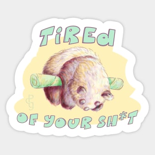 Tired Panda Sticker